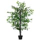 image 1 of Outsunny 145cm Artificial Banyan Plant FauDecorative Tree w Cement Pot Vibrant Greenery Shrubbery Indoor Accessory