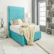 Downtown Plush King Bed Frame - Teal
