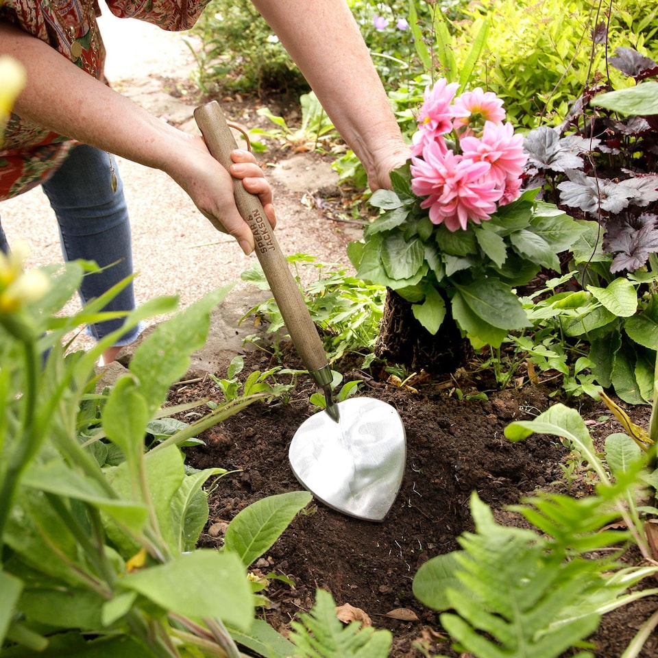 image 1 of Spear & Jackson Traditional Stainless Heart-Shaped Dutch Style Trowel, Brown
