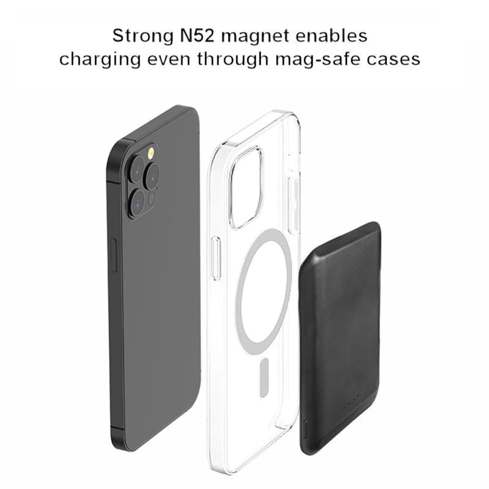 image 1 of Black 5000mAh Mag-Safe Mobile Phone Power Bank