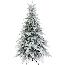 HOMCOM 6 Ft Artificial Christmas Tree with Realistic Snow Branches, LED Lights
