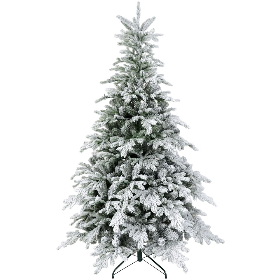 image 1 of HOMCOM 6 Ft Artificial Christmas Tree with Realistic Snow Branches, LED Lights
