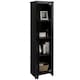 image 4 of COSTWAY Wood Tall Storage Cabinet 4 Tires Display Organizer Black