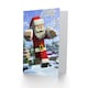 image 2 of Santa Claus Winter Block World Video Game Design Blank For Him Or Her Art Christmas Card