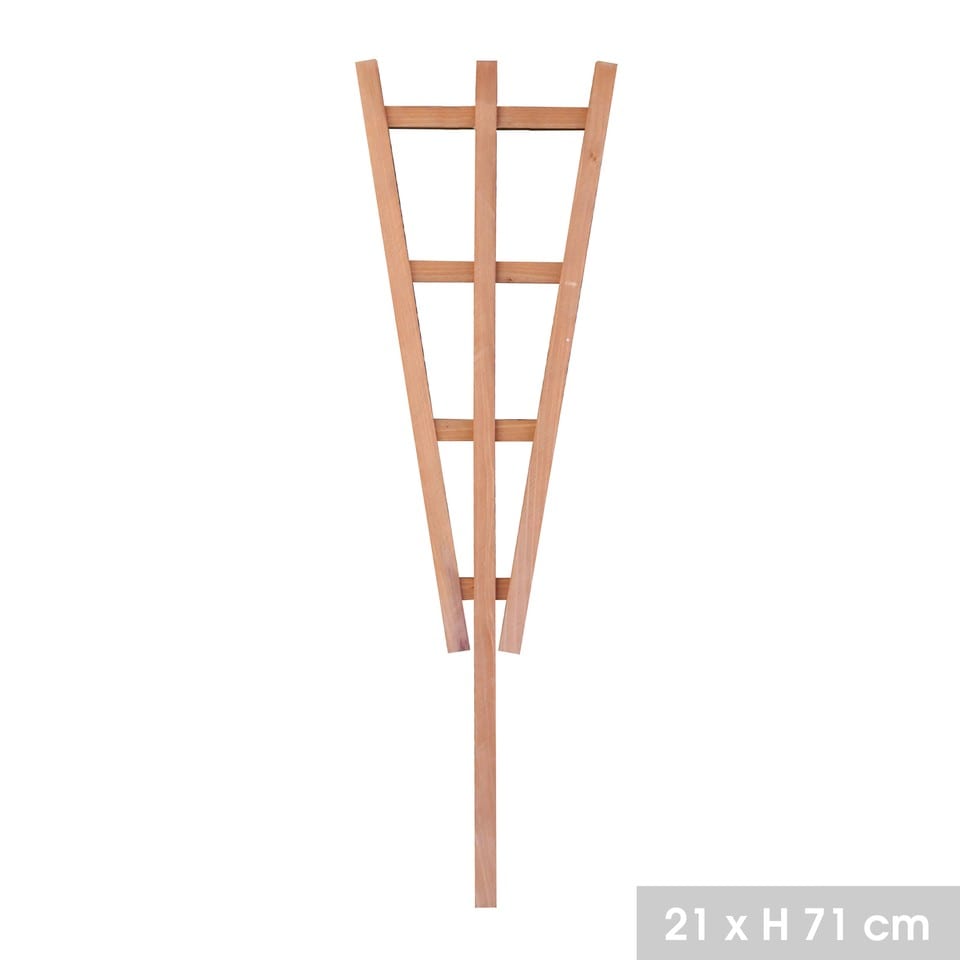 image 1 of Natural Wooden Potted Plant Trellis Support Frame - 70 x 22 x 0.5 cm | Brown | Brown | 4