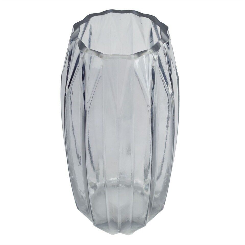 image 1 of Glass Vase Clear Contemporary Glass Vase 30cm Botanik | White | 30