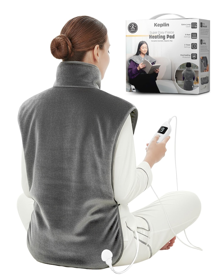 image 1 of Keplin Electric Heating Pad Cosy Flannel with 9 Heat Settings and 3 Timer Modes