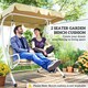 image 6 of Outsunny 2 Seater Garden Bench Cushion Outdoor Seat Pad with Ties Khaki 