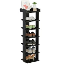 Living and Home 7-Tier Shoe Rack Stand Shelf Space Saving - Black