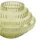 image 4 of Interiors by Premier Tiered Small Green Glass Vase, Eye Catching Layered Modern Vase, Ribbed Glass Vase, Decorative Vase Green