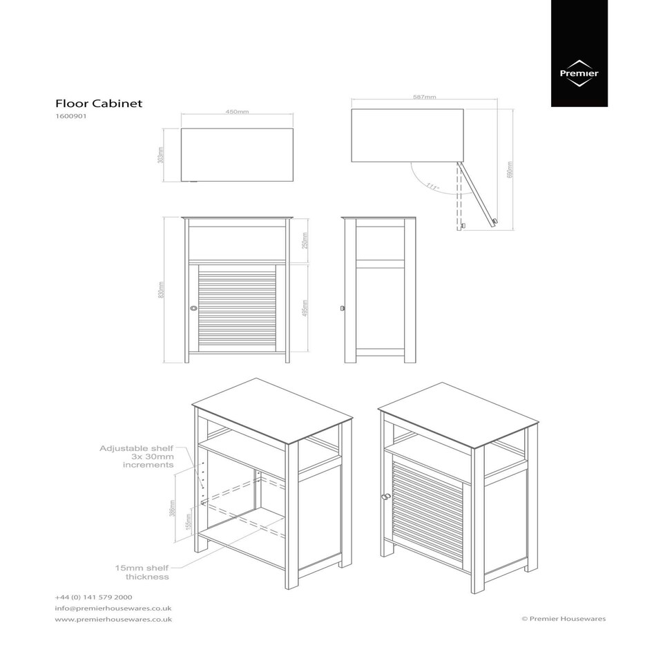 image 1 of Shutter White Wood Floor Cabinet White