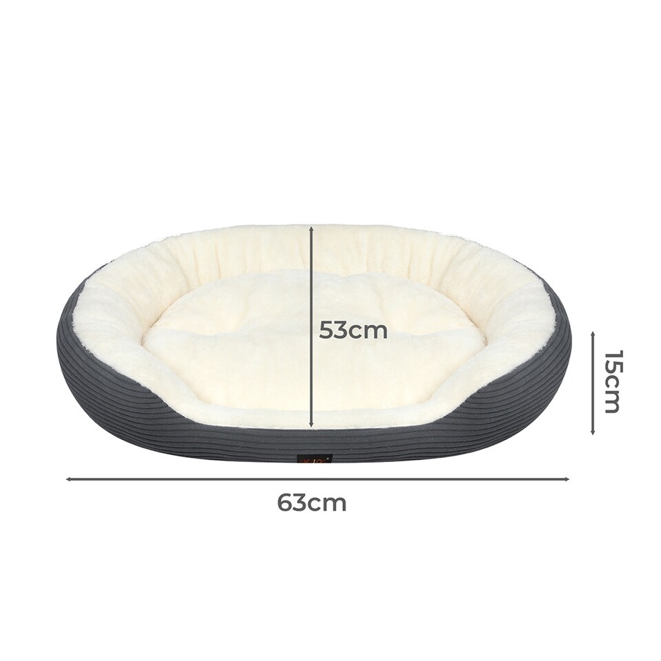 image 1 of Skylos Dog Bed Luxury Soft Washable Puppy Cat Cushion Mattress Corduroy Grey M | Grey | 63 | One Size