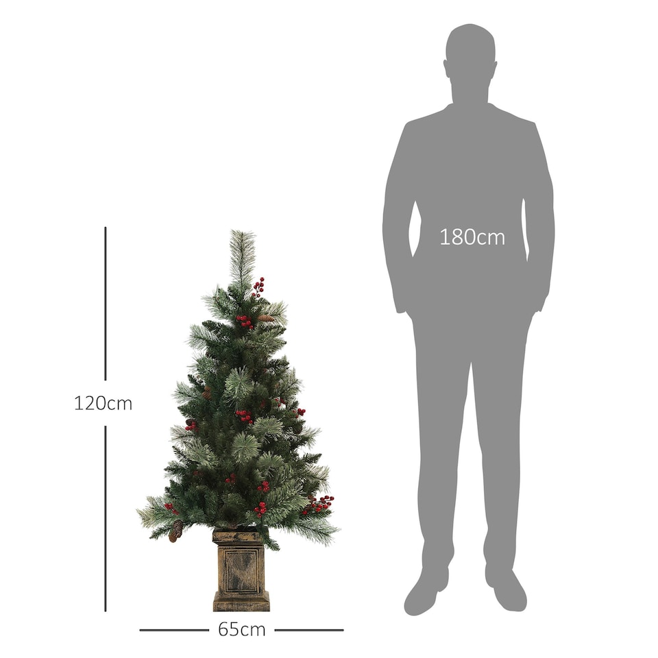 image 1 of HOMCOM 1.2m Prelit Christmas Tree with 100 Warm White LED Lights and 8 Modes
