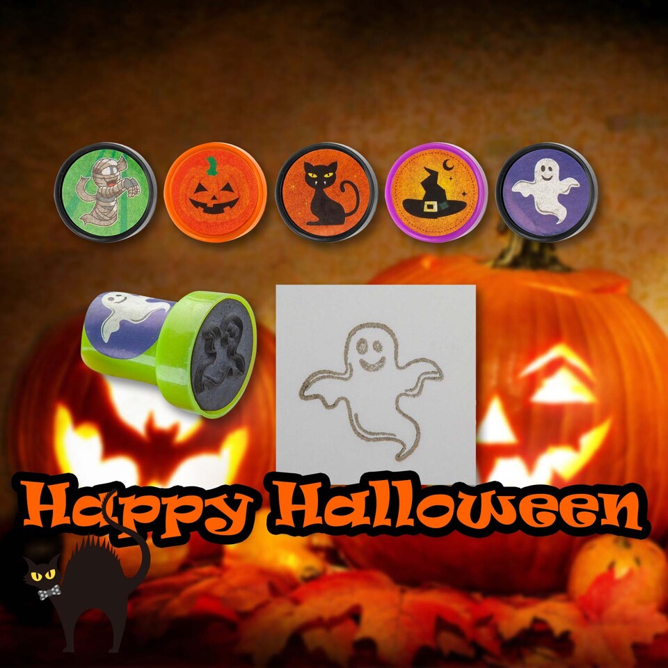 image 1 of PMS Halloween Mini Stampers Spooky Designs - Pack of 8 Multicolour