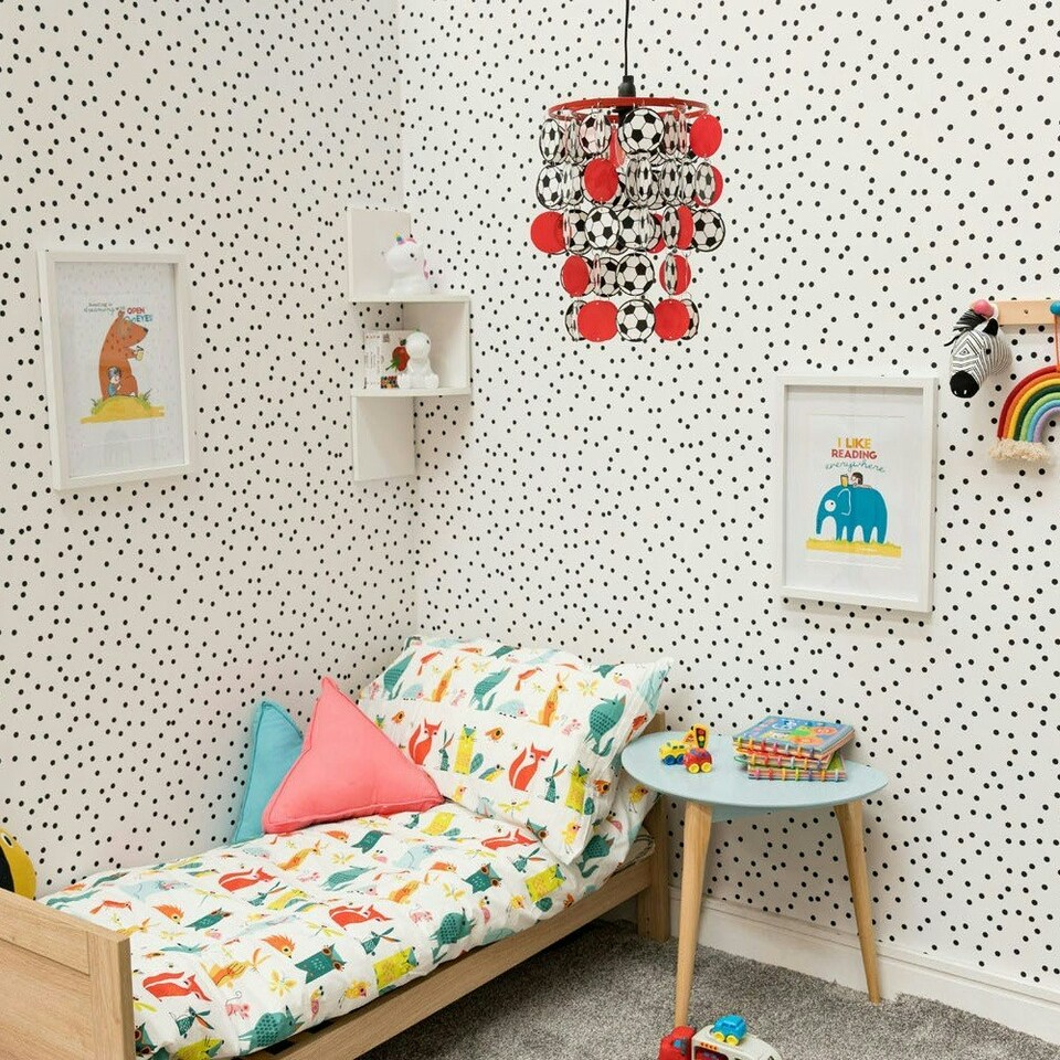 image 1 of ValueLights Children's Red And White Football /Nursery Ceiling Pendant Light Shade