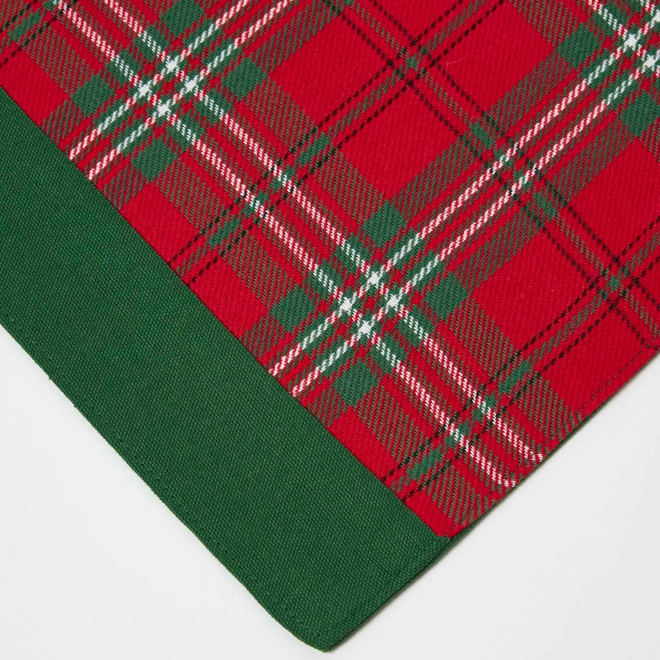 image 1 of Homescapes Cotton Christmas Prince Edward Tartan Pack of 2 Placemats