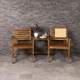 image 5 of Charles Bentley FSC Acacia Wooden Companion Seat with Parasol Hole Shelf