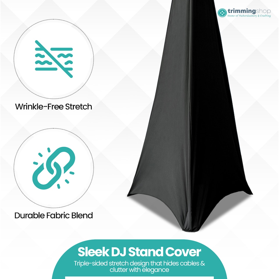 image 1 of Triple Sided Stretch Tripod Speaker DJ Stand Cover with Loop - 10pcs