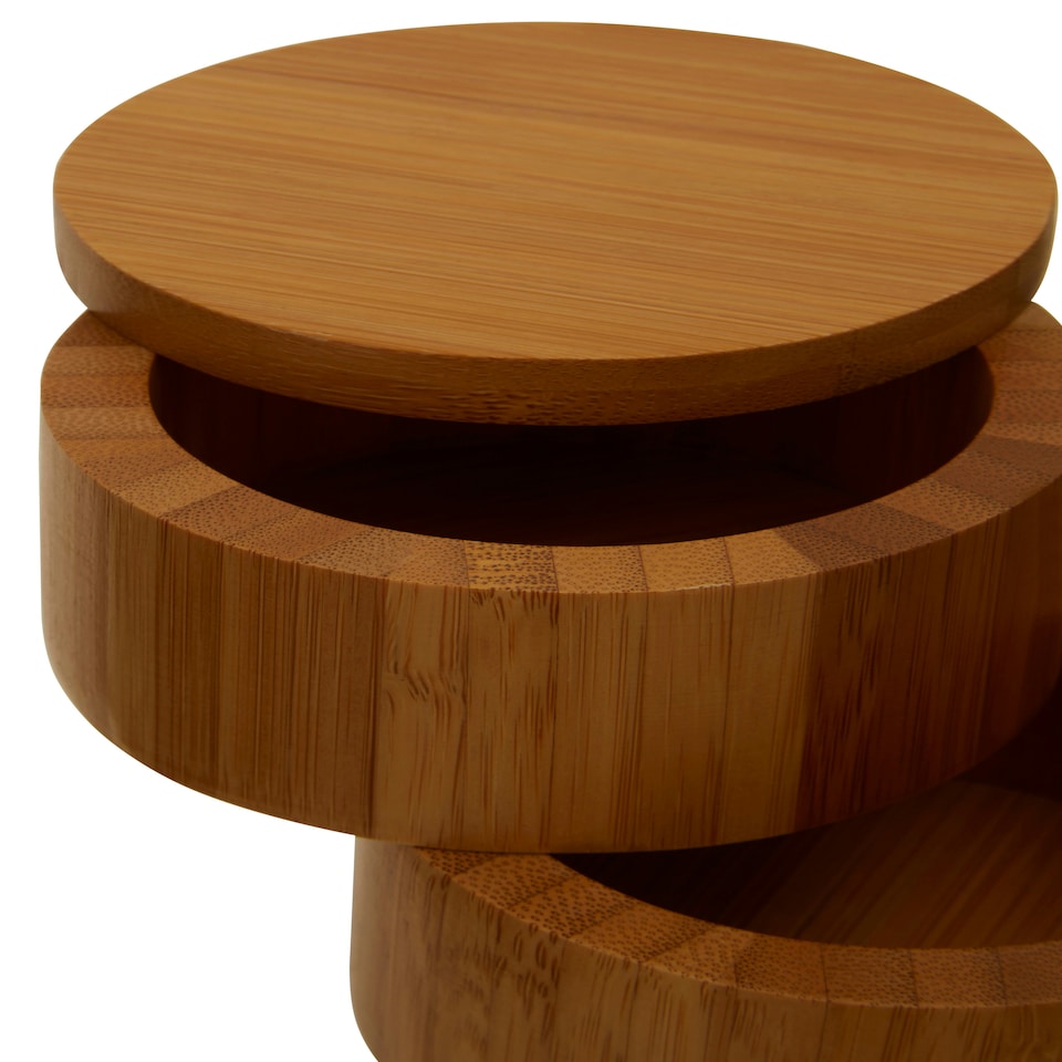 image 1 of Bessan Bamboo Natural Cylindrical Storage Set Brown