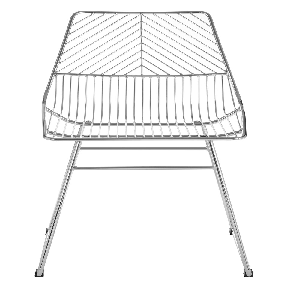 image 1 of Interioirs by Premier Small Chrome Metal Wire Chair, Sturdy Metal Chair for Kitchen, Outdoor Tapered Metal Chair for Patio, Lawn