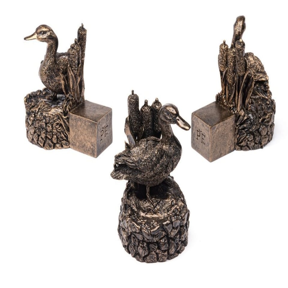 image 1 of Mallard Duck Plant Pot Feet - Set of 3 - L8.5 x W5 x H9 cm Grey