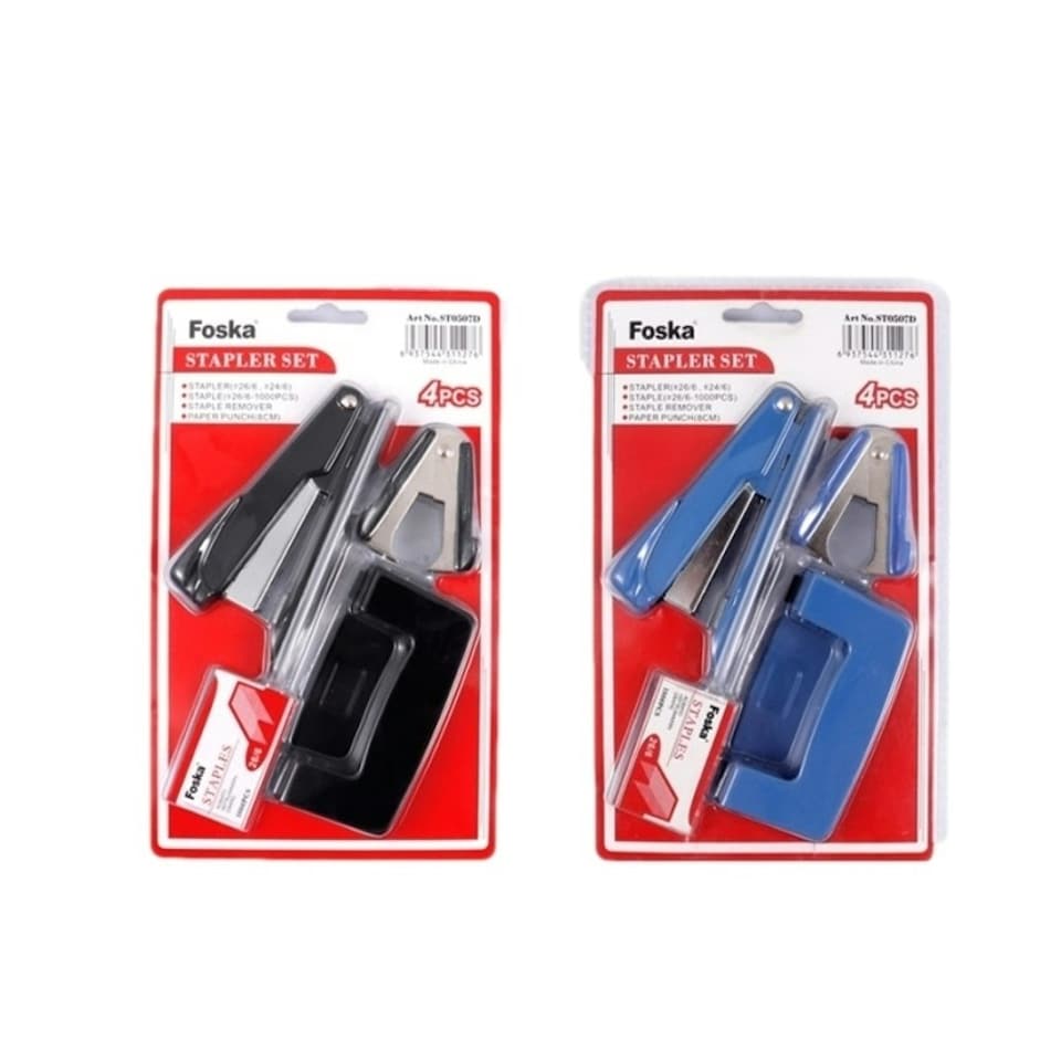 image 1 of Set of 4 Stapler Hole Punch Set