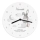 image 6 of Personalised Baby Bunny White Wooden Clock