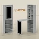image 7 of HOMCOM Folding Convertible Desk with Blackboard and Bookshelf, Grey