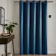 image 2 of Fusion Strata Eyelet Single Panel Door Curtain Teal