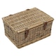 image 1 of JVL Handmade Buff Wicker Hampers with Faux Leather Straps, Small