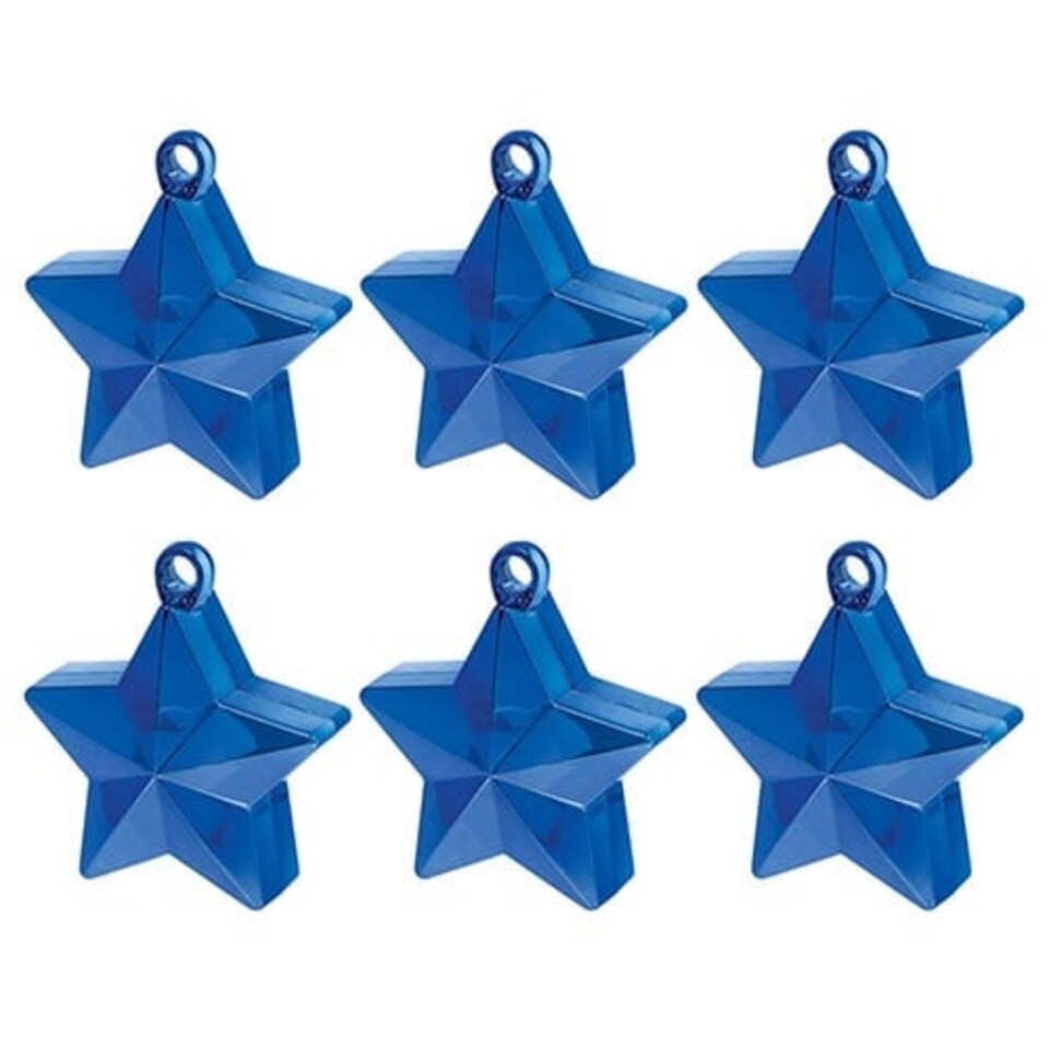 image 1 of Blue Star Balloon Weights - Pack of 6