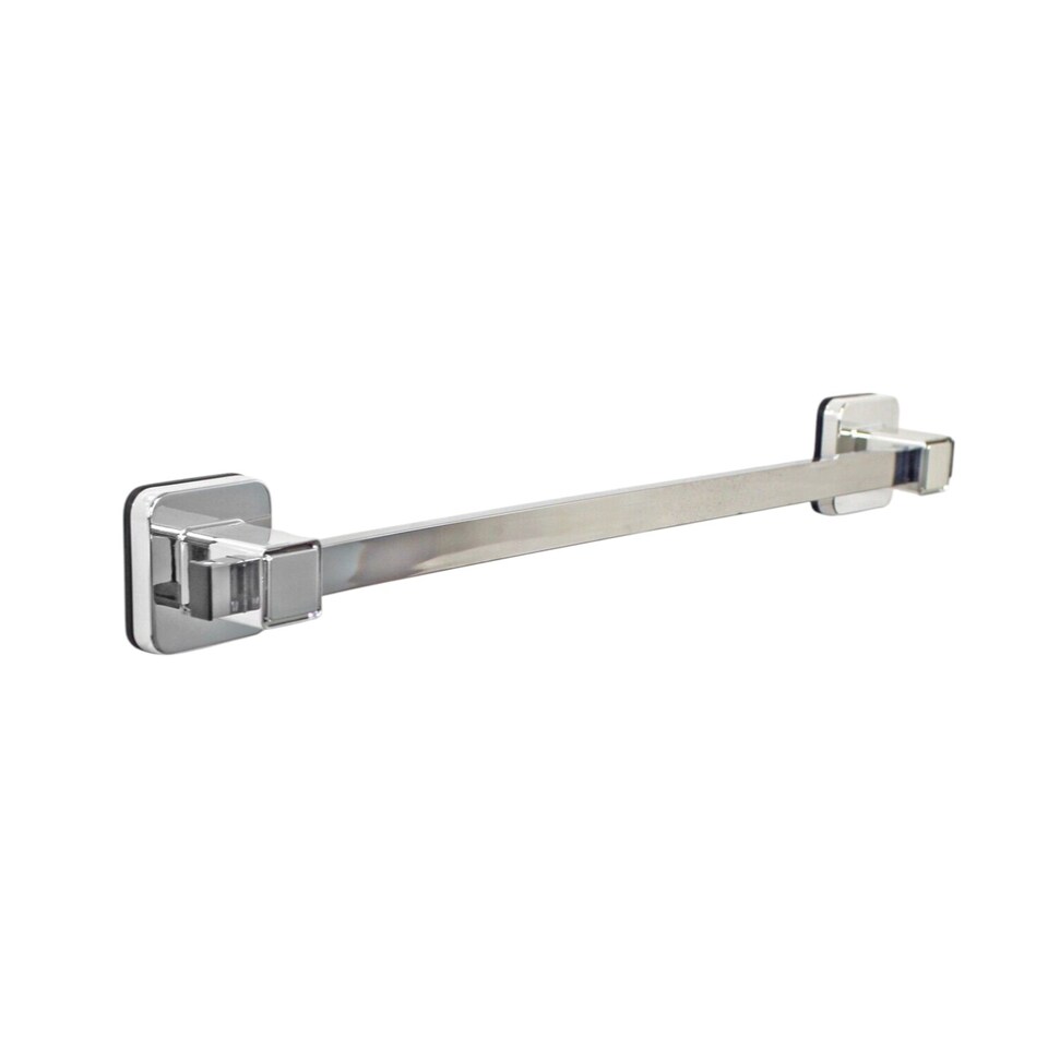 image 1 of Showerdrape Pushloc Chrome Steel Suction Wall Mounted 540mm Towel Rail with Mounting Squares | Chrome | Chrome | 1