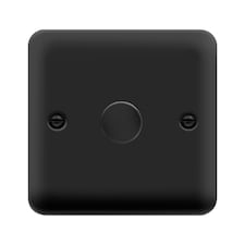 SE HOME Curved Matt Black 1 Gang 2 Way LED 100W Trailing Edge Dimmer Light Switch Black | Black Matt
