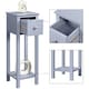 image 4 of Yaheetech Set of 2 Slim Bedside Tables Minimalist Design