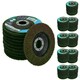 image 1 of 10 x Flap Discs 40 Grit Angle Grinder 4.5" (115mm) Flat Sanding Grinding TE230