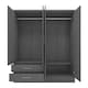 image 3 of Nevada 4 Door 2 Drawer Mirrored Wardrobe Grey | 3D Effect Grey