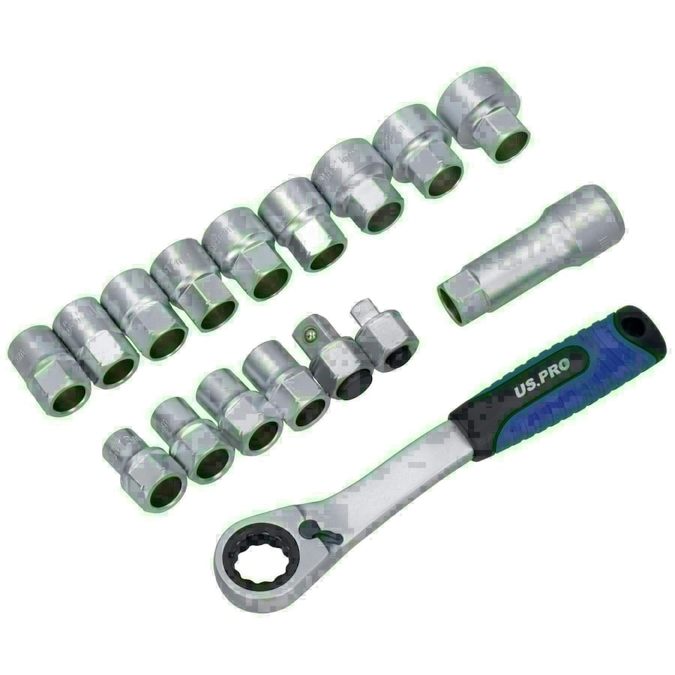 image 1 of 3/8in and 1/2in Drive Go Through Go-Thru Metric Socket Set 10 - 24mm 17pc