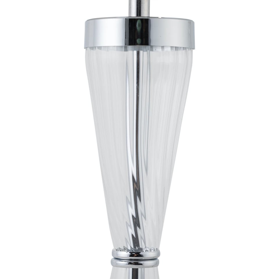 image 1 of Set of 2 Chrome Touch Lamps with White Cotton Shades | Chrome | White | Large | 2
