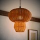 image 3 of ValueLights Portobello Natural Rattan Mushroom Ceiling Shade | Brown