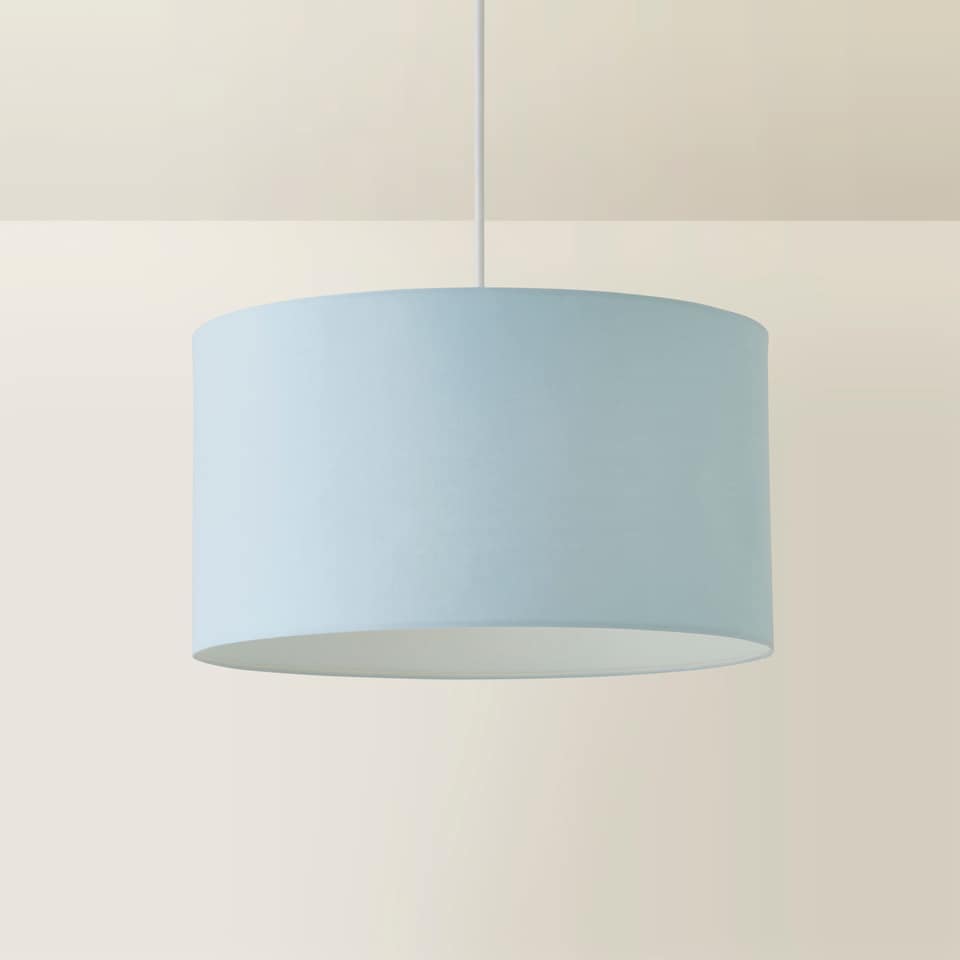 image 1 of ValueLights Reni Duck Egg Blue Fabric Ceiling Lamp Shade (D)45cm | Blue