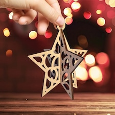 Star Cutout 3D Hanging Christmas Ornament Decoration