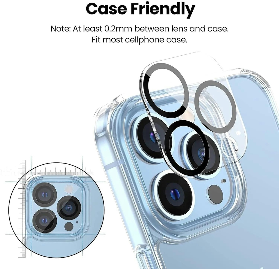 image 1 of 4Pk Camera Lens Protector for iPhone 15 Pro 6.1-Inch and iPhone 15 Pro Max 6.7-Inch, 9H Tempered Glass | Clear