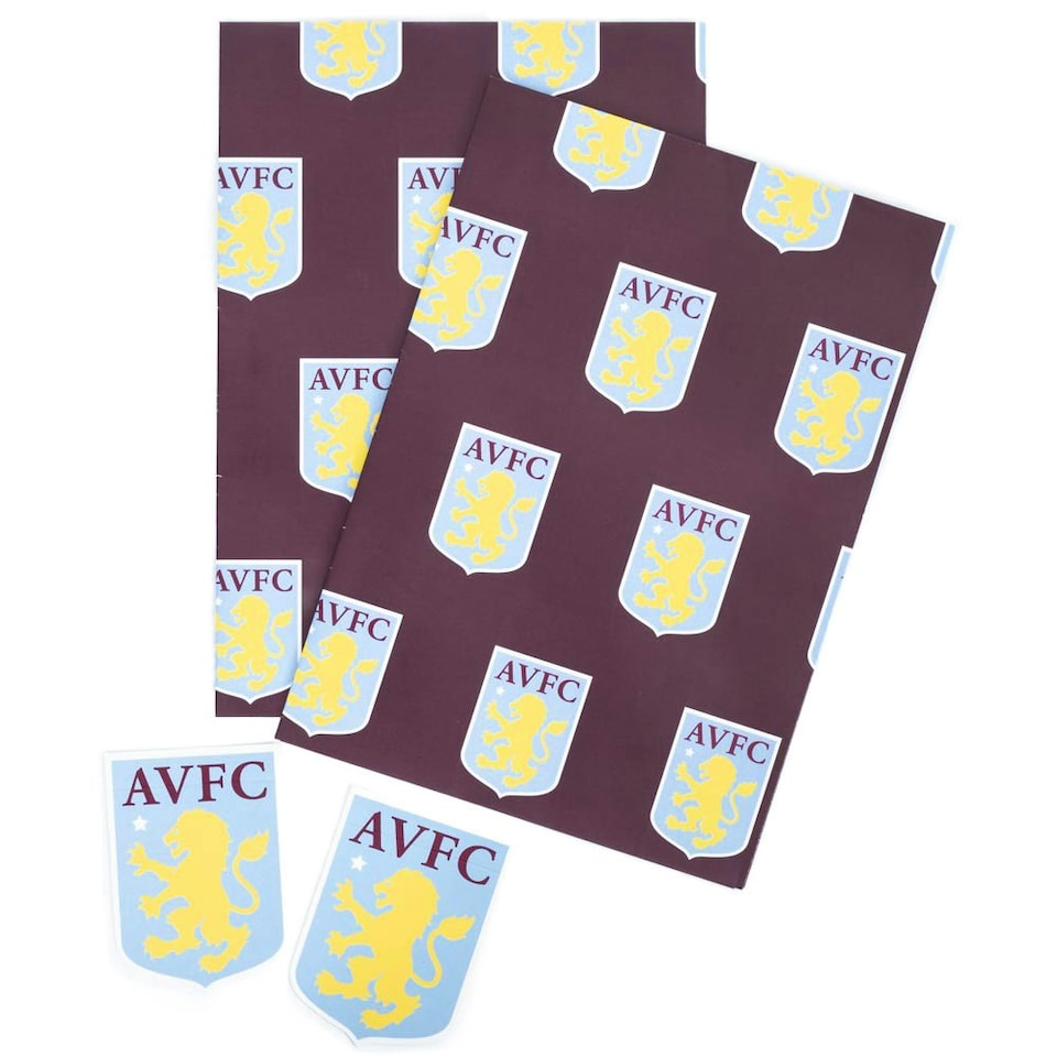 image 1 of Aston Villa FC Text Gift Wrap - Claret/Blue - One Size