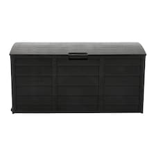 Living and Home 290L Outdoor Plastic Garden Storage Box with Wheels, Black | Black | 290L | 1