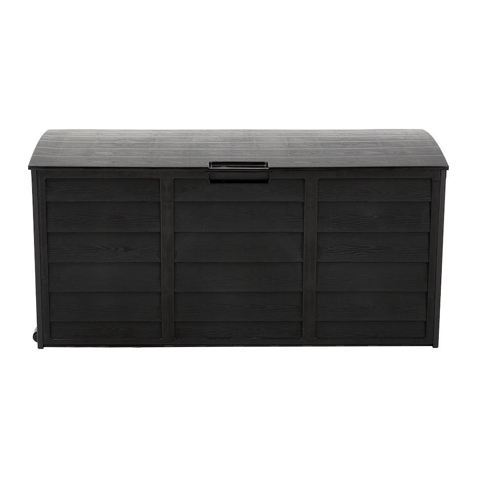 image 1 of Living and Home 290L Outdoor Plastic Garden Storage Box with Wheels, Black | Black | 290L | 1