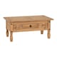 image 1 of Corona 1 Drawer Coffee Table - L61 x W100 x H45 cm - Distressed Waxed Pine | Brown