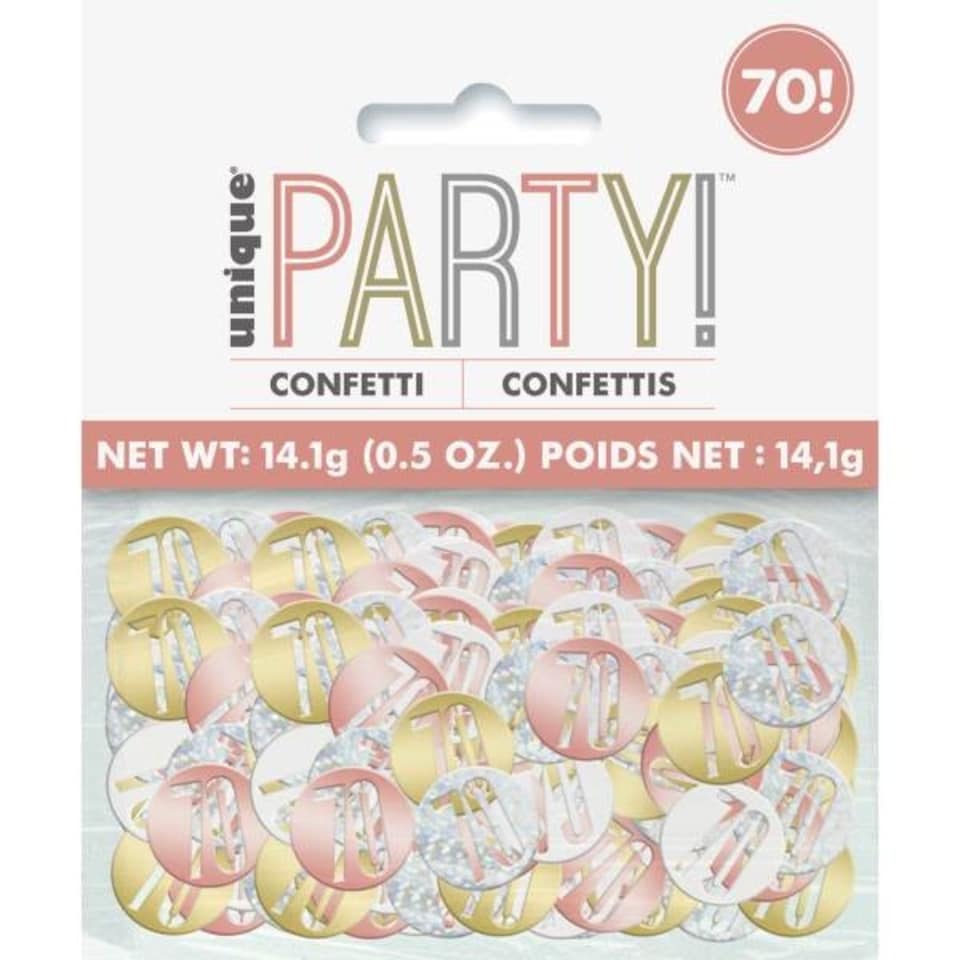 image 1 of Birthday Rose Gold Glitz Number 70 Confetti 5oz