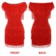 image 5 of Deluxe Red Flapper Costume with Matching Sequin Headband and Silver Pearl Necklace Red | M