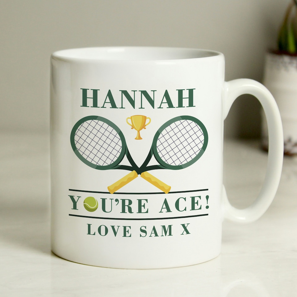 image 1 of Personalised Tennis Mug | White | 1