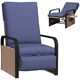 image 9 of Outsunny Rattan Garden Recliner Chair Sun Lounger w/ Side Tray Grey